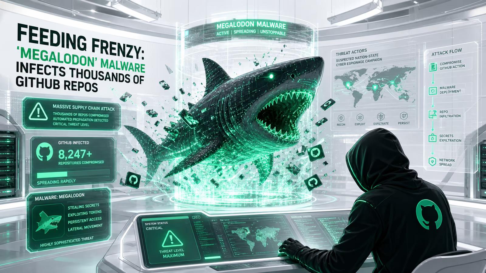 Megalodon infecta 5.500 repos de GitHub en 6 horas